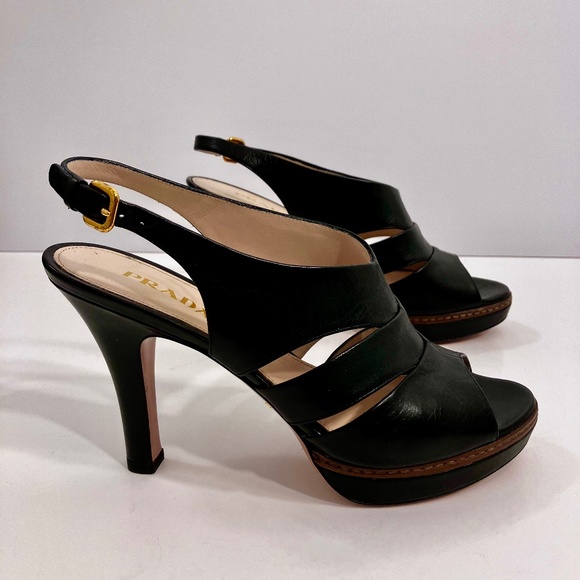 Prada Black Slingback Pumps Size 8 - Picture 1 of 6